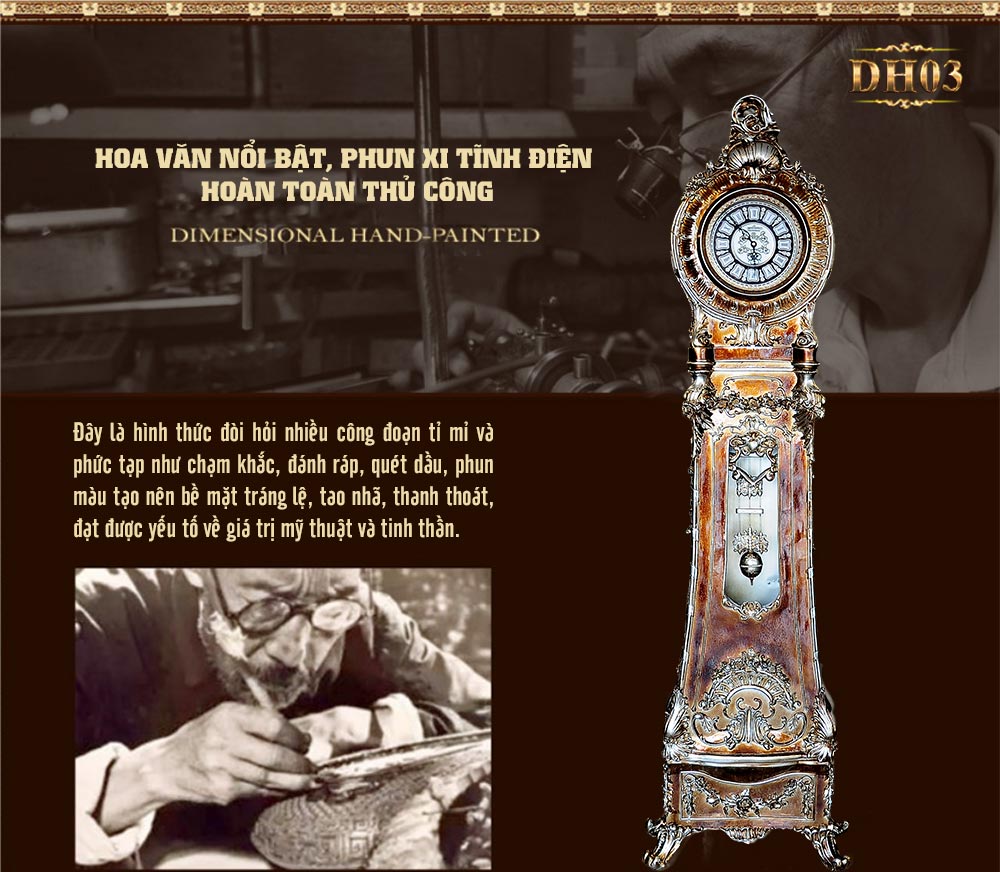 Đồng hồ cây DH03 giả cổ phong cách hoàng gia cổ điển