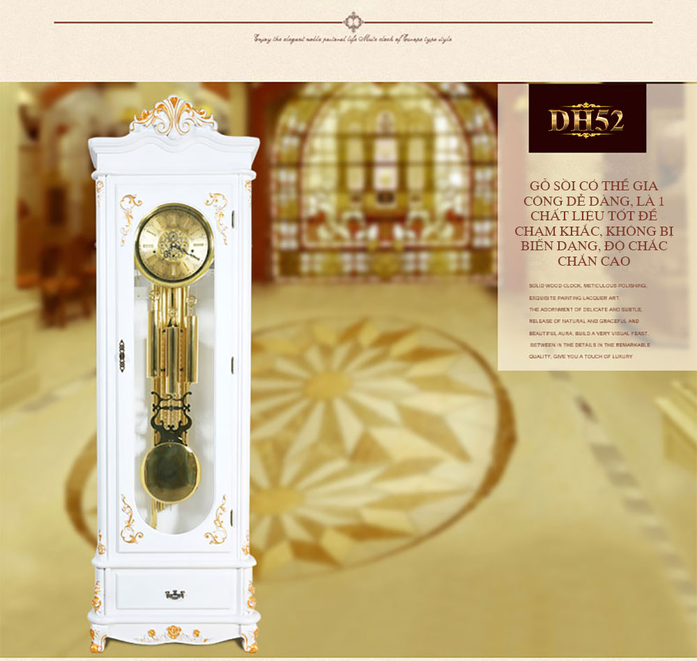 Đồng hồ cây DH52 phong cách tân cổ điển châu Âu sang trọng