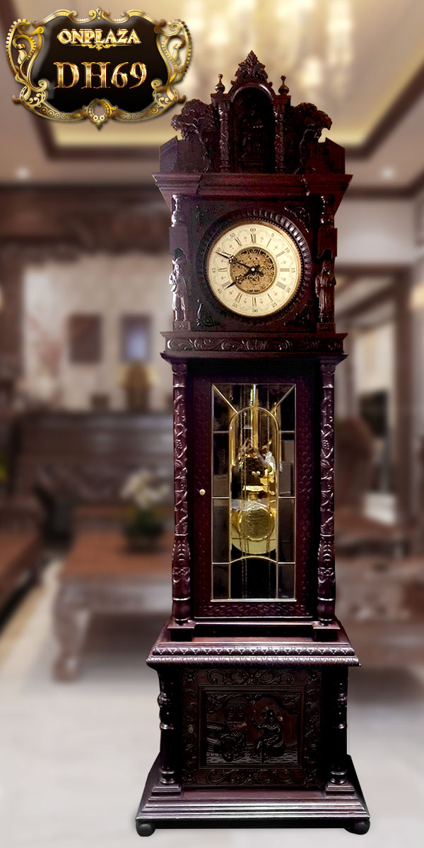 Mẫu đồng hồ tứ trụ chất liệu gỗ mun hoa lào siêu vip (Anh Quân- Bắc Ninh) -  Xưởng Gỗ An Lạc
